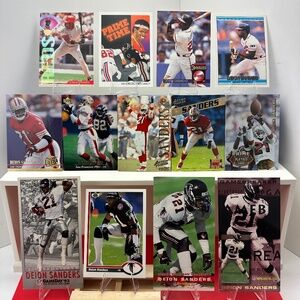 Vintage Deion Sanders MLB/NFL lot of 13 w/ 3 Tallboy cards